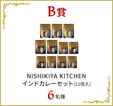 B賞：NISHIKIYA KITCHEN インドカレーセット(11個入)